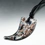 Pugster Silver Foil Speckled Horn Murano Glass Pendant Necklace