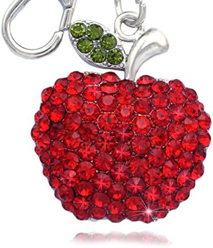 Rose Candy Big Red Apple Fruit Charm Key Ring Chain Gift For Teachers Mother Friend