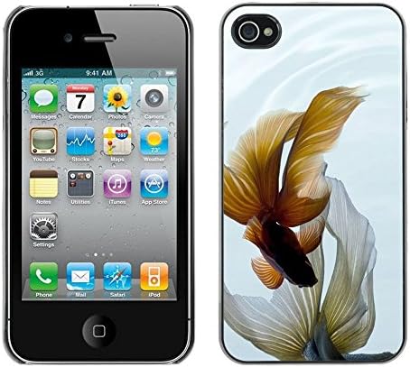 All Phone Most Case / Hard PC Metal piece Shell Slim Cover Protective Case for Apple Iphone 4 / 4S Goldfish Fish Tank Bowl Pet Yellow