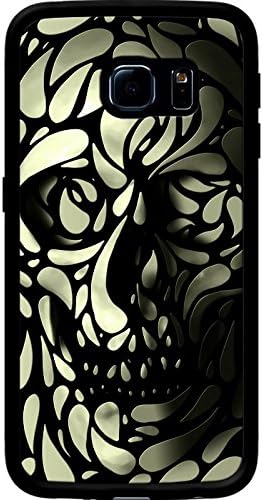 The Kase Collection Case for Samsung Galaxy S6 Edge, Glossy Black silicone coated Skull 4 by Ali Gulec Black Unique size