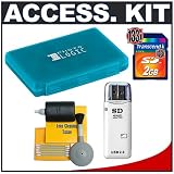 Transcend 2GB 133x SecureDigital (SD) Memory Card with USB 2.0 Card Reader + Universal Memory Card Case + 5-Piece Cleaning Kit