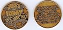 Narcotics Anonymous JUST FOR TODAY KEEP COMING BACK with SERENITY PRAYER BRONZE TOKEN COIN MEDALLION