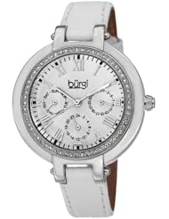 Burgi Womens BUR085SSW Analog Display Japanese Quartz White Watch