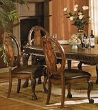 Set of 2 Dining Chairs - Traditional Medium Brown Finish