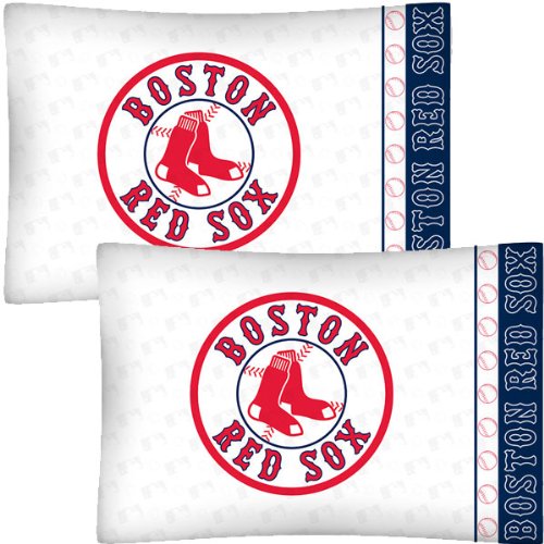 MLB Boston Red Sox Baseball Set of 2 Logo Pillow Cases