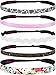 Hipsy Cute Fashion Adjustable No Slip Hairband Headbands for Women Girls & Teens (Pink & Black Fun Floral 5pk)