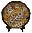 Decorative Chinese hand painted porcelain plate, scalloped edge with gold filigree work- gold flowers