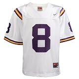 Nike LSU Tigers #8 Preschool White Replica Football Jersey