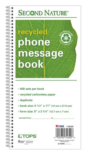 TOPS Message/Phone Call, Carbonless Duplicate, 2.75 x 5 Inches, 400-Set Book (74620)