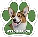 Welsh Corgi Car Magnet With Unique Paw Shaped Design Measures 5.2 by 5.2 Inches Covered In UV Gloss For Weather Protection
