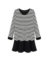 Sexy Striped Print Lace Pleated Cotton/Knit Winter Scoop Neck Long Sleeves Jumper 