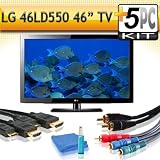 LG 46LD550 46 1080p 120Hz LCD HDTV with 5pc Hook Up Kit (2 6FT HDMI Cables,6FT Audio Interconnect Cable ,6FT Component Cable, TV Cleaning Kit)