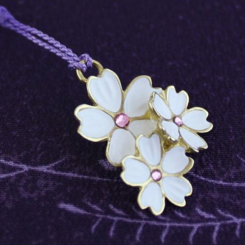 Japanese Cherry Blossom[sakura] Netsuke[strap with Figurine] of Brass, 3pieces