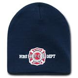 2 in 1 Classic Fire Dep, Navy Blue Beanies EMBROIDERED WATCH CAP Hat with HAT...