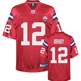 Tom Brady Jersey: Reebok Red AFL 50th Anniversary Replica #12 New England Patriots Jersey