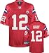 Tom Brady Jersey: Reebok Red AFL 50th Anniversary Replica #12 New England Patriots Jersey - Large