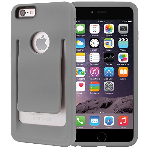 iPhone 6 Plus Case, iPhone 6s Plus Case, CellJoy [SLiM CLiP] Hybrid Case [Built in Belt Clip] [TPU] (Gray) Protective Cover Skin
