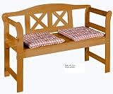 Garden Bench - Made Of Spruce Wood, weatherproof glazed Cherry, Size: 125 x 75 x 40 cm