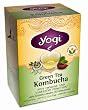 Yogi Green Tea Kombucha, Herbal Tea Supplement, 16-Count Tea Bags (Pack of 6)