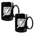 Tampa Bay Lightning 2pc Black Ceramic Mug Set - Primary Logo NHL Hockey