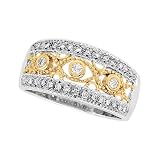 14K Two Tone Gold 1/3 ct. Diamond Bridal Anniversary Band