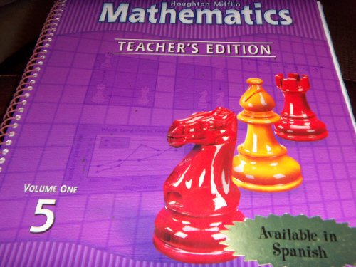 Houghton Mifflin Mathematics, Level 5, Vol. 1, Teacher's Edition