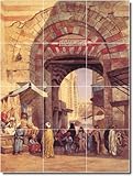 Edwin Weeks City Backsplash Tile Mural 30. 24x30 inches using (20) 6x6 ceramic tiles.