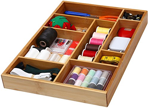 YBM Home & Kitchen Bamboo Utility Drawer Dividers for Kitchen, Bathroom, Office and Cosmetics Size: 17.5