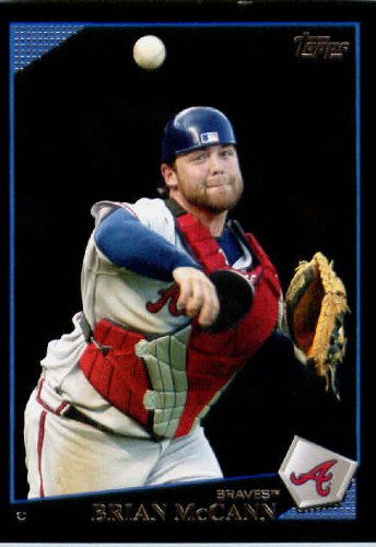 2009 Topps Black Border Baseball Card # 80 Brian McCann Atlanta Braves Mint Condition - Shipped In Protective Screwdown Display Case!