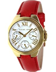 Michael Kors Camille Red Leather Multifunction Watch MK2321