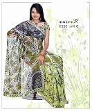 Olive Green Party wear contemporary georgette sari fabric / saree / wrap