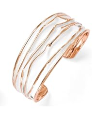 Leslies SS Rose Gold-plated Medium Tappered Scrunch Bangle