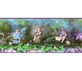 Purple Fairies Fairy Garden Girls Wallpaper Border