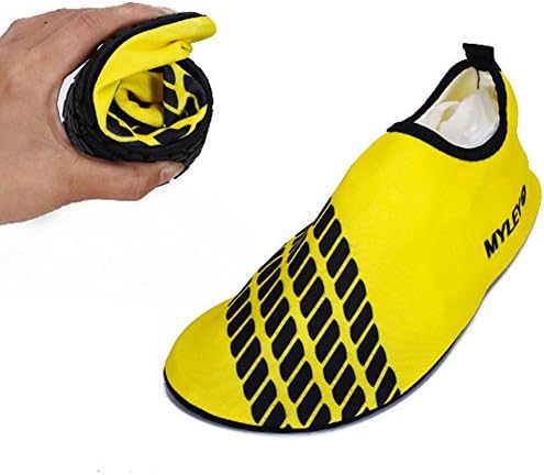 Flexible Water Sport Skin Shoes Aqua Socks Unisex for Swimming,Running,Snorkeling,Surfing,Yoga Exercises,M(US6-7=CHN36-37),Yellow
