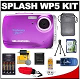 Bell & Howell Splash WP5 Waterproof Digital Camera (Purple) with 2GB SD Card, Reader & Pouch + Batteries + Floating Strap + Accessory Kit
