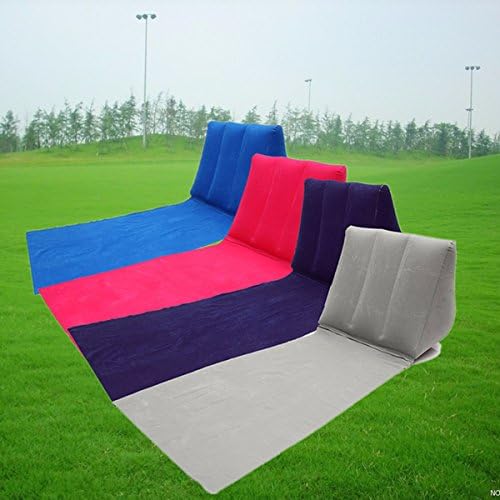 Outdoor PVC Inflatable Camping Back Pillow Cushion Chair Travel Leisure Lounger Mat Pad