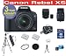 17 Piece Mega Kit with Canon EOS Rebel XS Black SLR 10.1 MP Digital Camera with EF-S 18-55mm IS Lens + Sigma 70-300MM Macro Zoom Lens + Rokinon 500mm F/8 Lens with 2x Converter (=1000mm) + High Capacity Li-Ion Battery + 4 GB Memory Card + 50