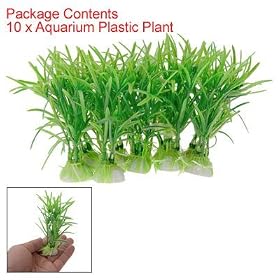 10PCS Plastic Green Aquarium Fish Tank Plant Green: Pet Supplies