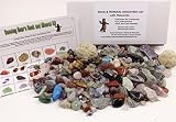 ROCK & MINERAL COLLECTION Kit with 2 Easy Break Geodes Activity KIt with Over 150+PCS Comes with Identification Sheet EDUCATIONAL DISCOVERY TREASURE KIT SORT, FIND, IDENTIFY