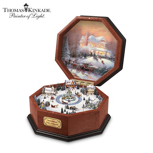 Collectible Thomas Kinkade Winter Wonderland Animated Music Box: Unique Christmas Decor by Ardleigh Elliott
