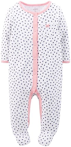 Carter's Baby Girls' Print Footie (Baby) - White/Pink