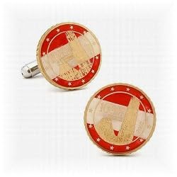 Hand Painted Austria Coin Cufflinks