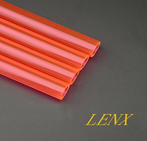 LENX Hardline PETG Tubing 3/8" ID, 1/2" OD(10X14mm) Water Cooling Tubing Hose For PC CPU CO2 Laser Computer Water Cooling System 20" Length 4 PACK(Red)