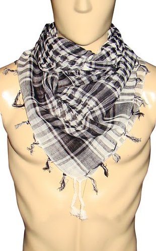 Desert Scarf in Black & White - Shemagh - All Year Round Comfort - For Men and Women - Stylish and Functional!