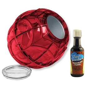 Play and Freeze Ice Cream Maker 1 Pint, with BONUS Chocolate Fudge Ice Cream Flavoring (The Ice Cream Ball), RED