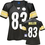 Reebok Heath Miller Pittsburgh Steelers Ladies Replica Jersey - Black (Small)