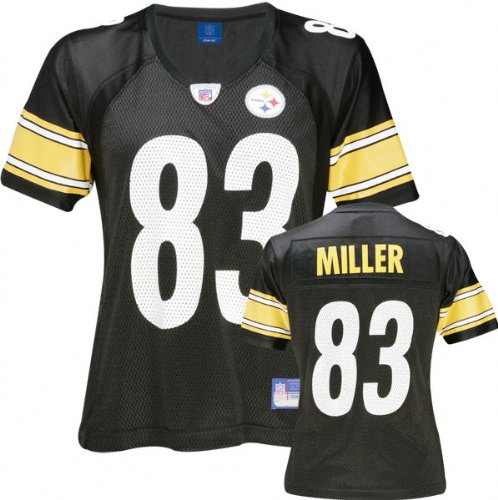 Reebok Heath Miller Pittsburgh Steelers Ladies Replica Jersey - Black (Small)