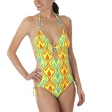 Xhilaration Lava Monokini - Yellow/ Blue