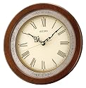 Seiko Wall Quiet Sweep Second Hand Clock Brown Wooden Case with Antique Glass #QXA451BLH