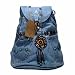 Denim Backpack With Bead Decor Crafted from Vintage Denim